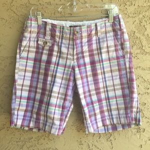 EDDIE BAUER Plaid Madras Bermuda Long Shorts